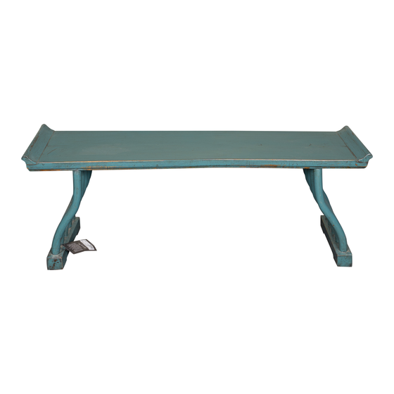 Bench blue lacquer 18x34x49 sideview
