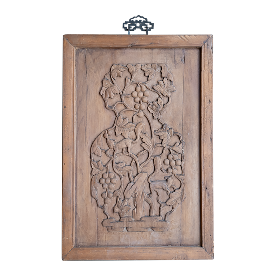 Decoration carved wood 38,5x3x57,5