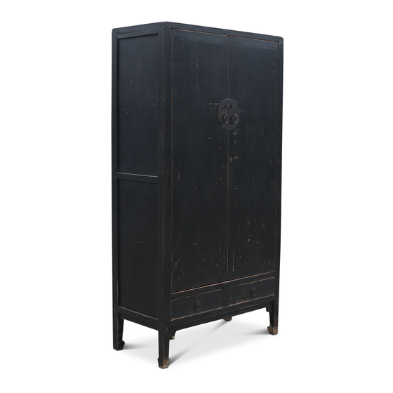 Cabinet wood black 2drs 2drws 196x103x48