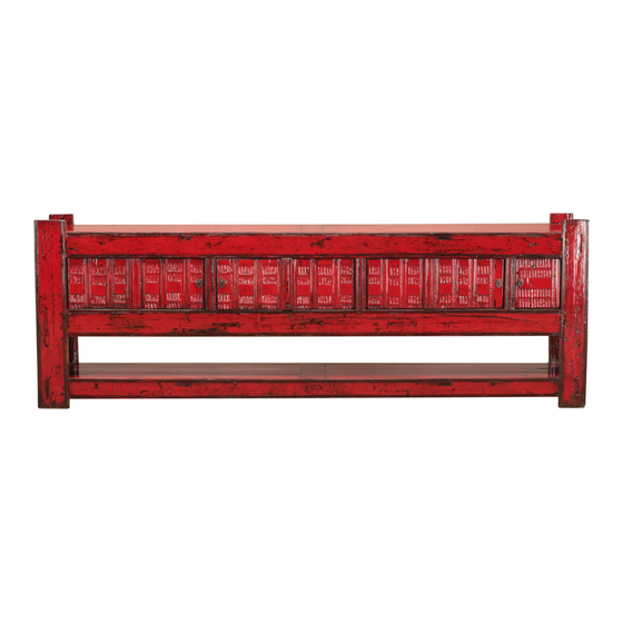 Sideboard lacquer red 254x42x96 sideview