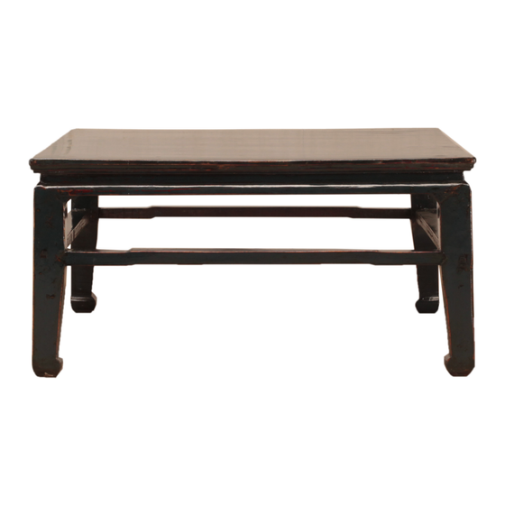 Coffee table lacquer blue 98x98x50 sideview