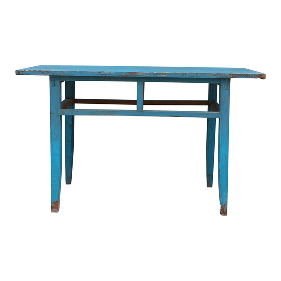 Table blue 95x40x56 sideview