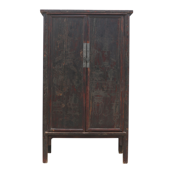 Cabinet with painting 2drs 120x53x206 sideview