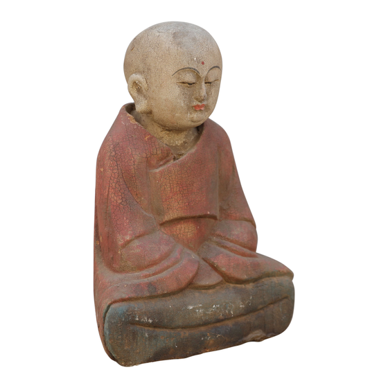 Boeddha hout rood 16x9x24