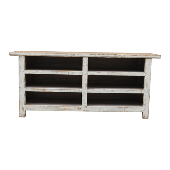 Compartment cabinet white 200x46x89 sideview