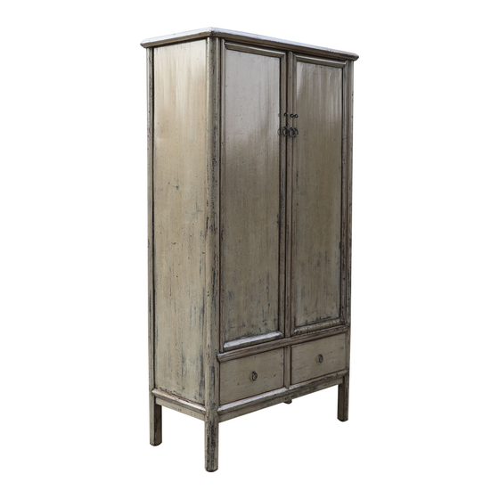 Cabinet lacquer grey 2drs 2drws 97x48x183