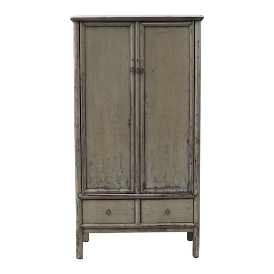 Cabinet lacquer grey 2drs 2drws 97x48x183 sideview