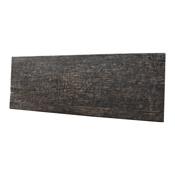 Table top wood black 187x66x4 sideview