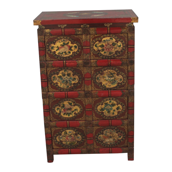 Cabinet red painting 62x40x96 sideview