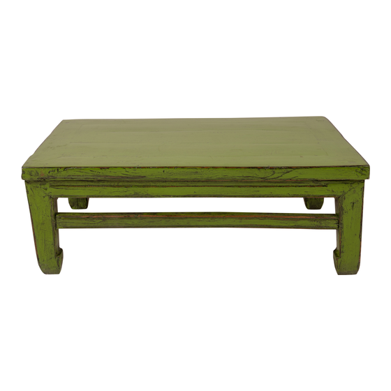 Coffee table lacquer green 77x48x28 sideview