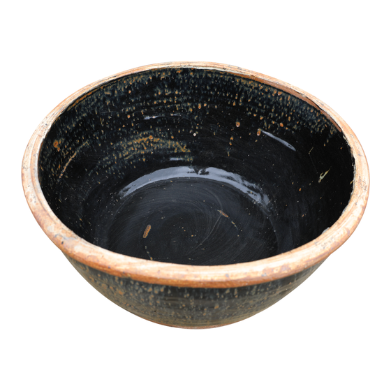 Bowl earthenware black 50x50x17 sideview