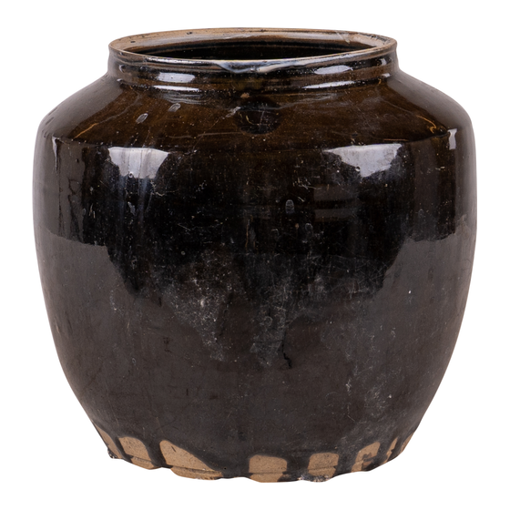 Pot earthenware black 24x24x26
