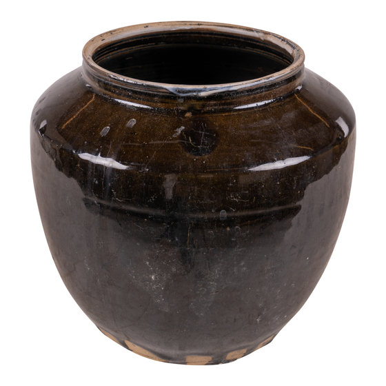 Pot earthenware black 24x24x26 sideview