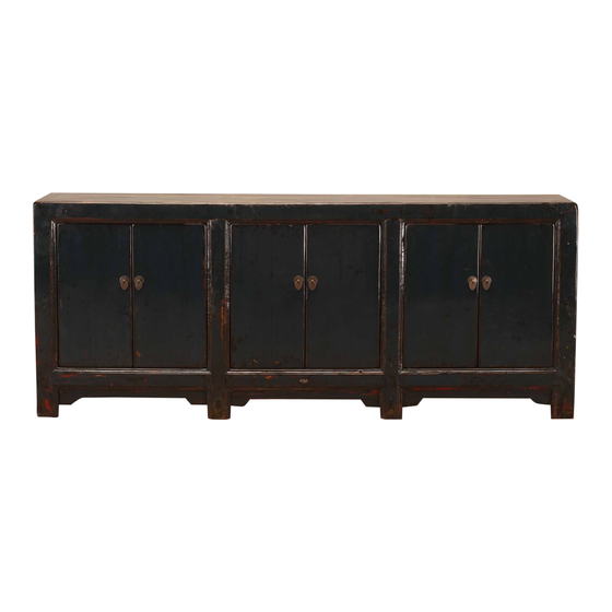 Sideboard lacquer dark blue 6drs 236x45x95 sideview