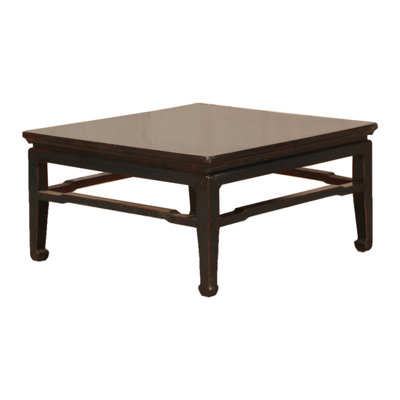 Coffee table lacquer blue 100x100x50