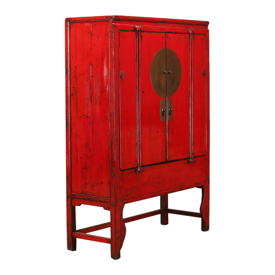 Cabinet lacquer red 2drs 127x50x193