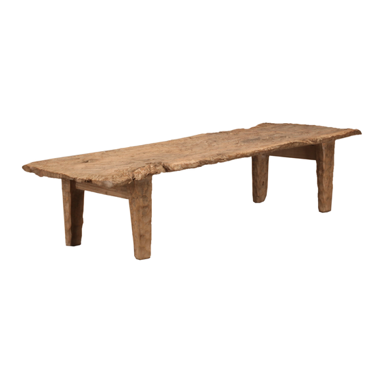Coffee table wood natural 198x63x45