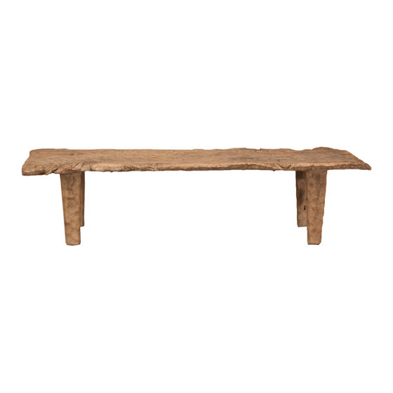 Coffee table wood natural 198x63x45 sideview