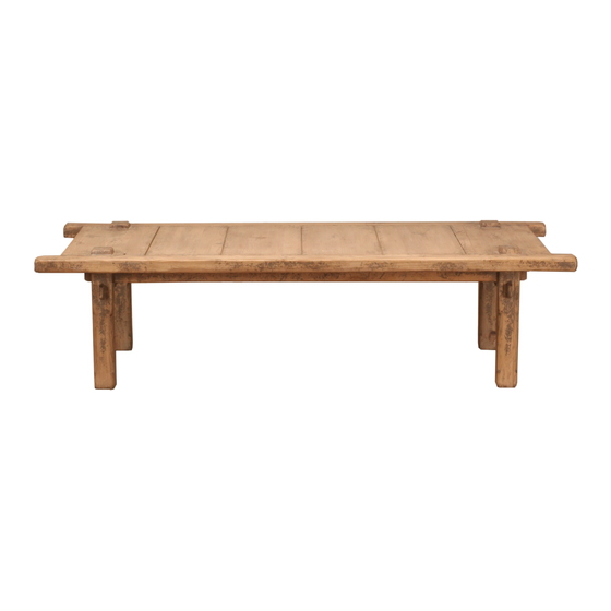 Coffee table wood natural 200x90x48 sideview