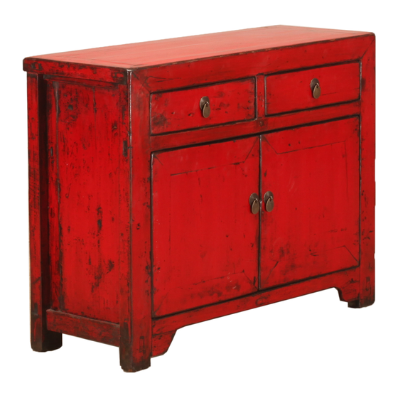 Dresser lacquer red 2drwrs 2drs 105x40x83