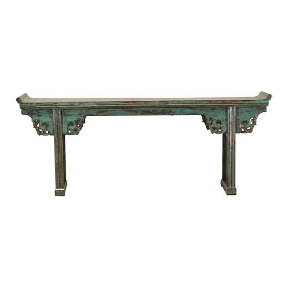 Console table lacquer turqoise 251x45x92 sideview