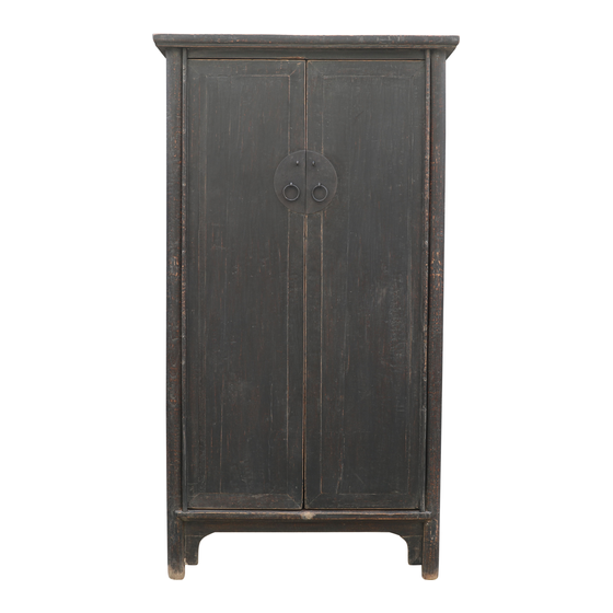 Cabinet wood black 2drs 95x56x174 sideview