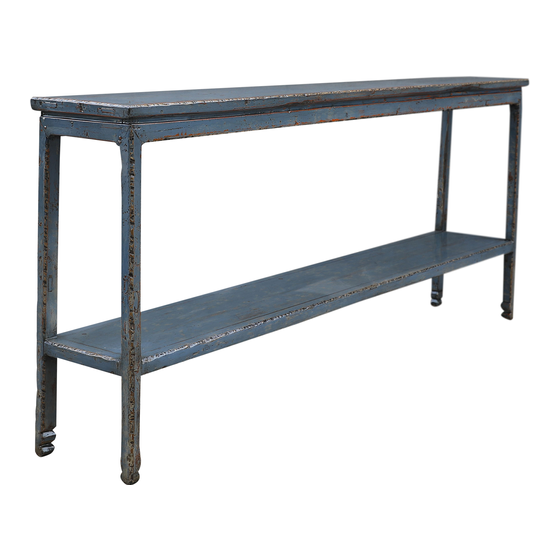 Console table wood blue 203x34x90