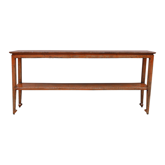 Console table wood orange 193x36x87 sideview