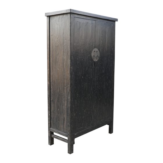 Cabinet wood black 2drs 115x51x200