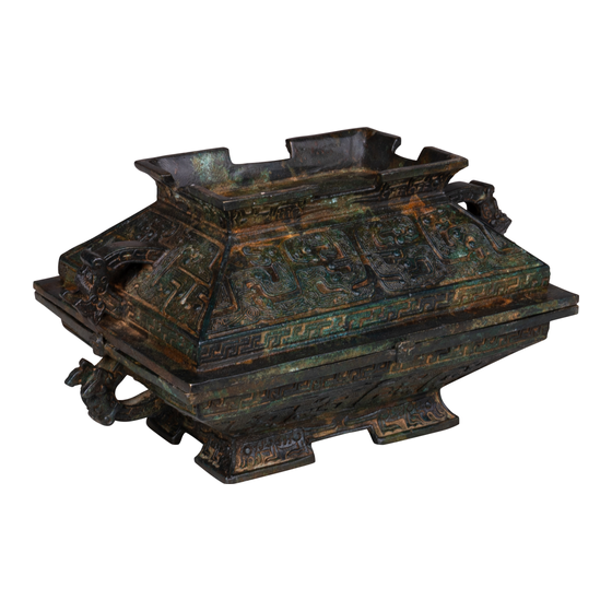 Chest bronze with decoration sideview