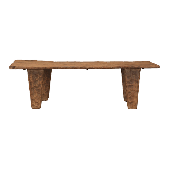 Coffee table wood 162x59x48 sideview
