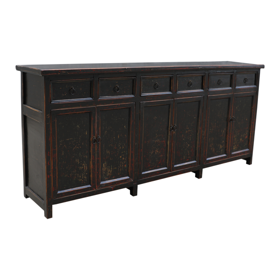 Sideboard lacquer black 6drs 6drwrs