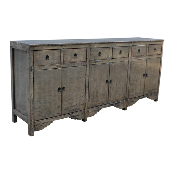 Sideboard lacquer grey 6drs 6drwrs