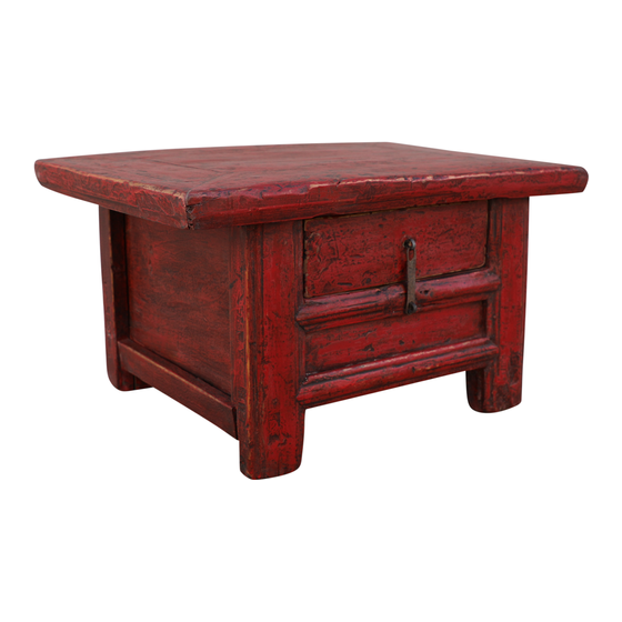 Coffee table wood red with drawer