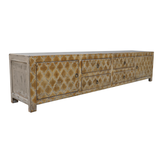 TV sideboard with pattern yellow 225x40x50