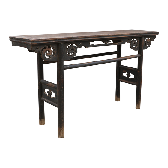 Console table wood carved black