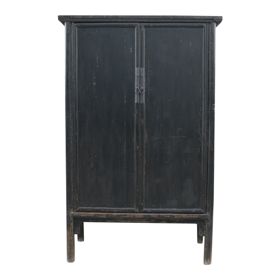 Cabinet wood black 2drs sideview