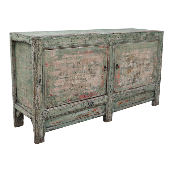 Sideboard green with painting 2drs