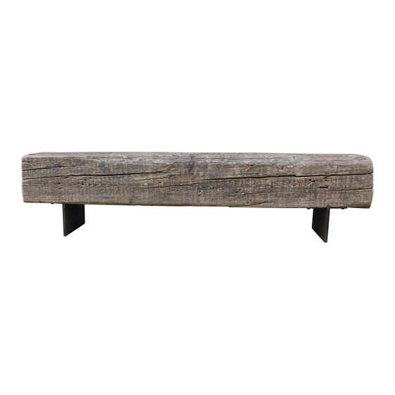 Bench wood with iron legs sideview