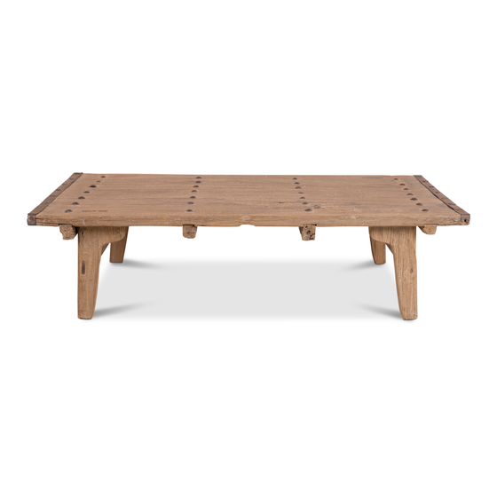 Coffee table door with wooden legs sideview