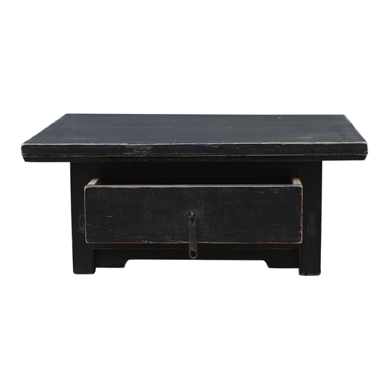 Cabinet wood small black 1drwr 74x54x31 sideview
