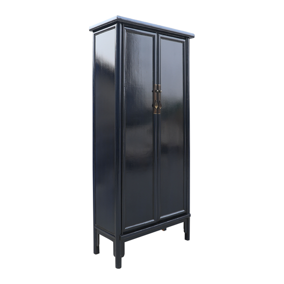 Cabinet lacquer high dark blue 2drs 100x49x240