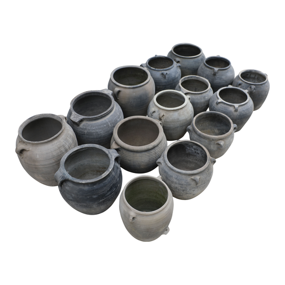 Pot cement grey with 4 ears Ø29x25