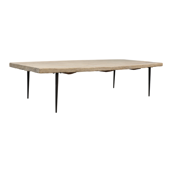 Coffee table wood natural 166x78x45