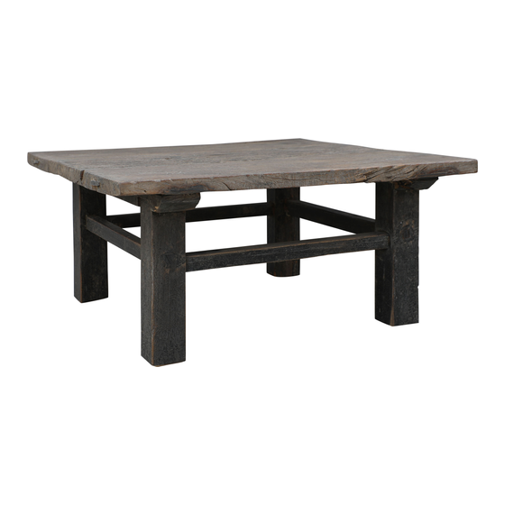 Coffee table with grey tabletop and black leg