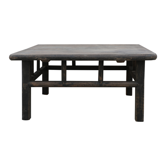 Coffee table with dark brown tabletop sideview