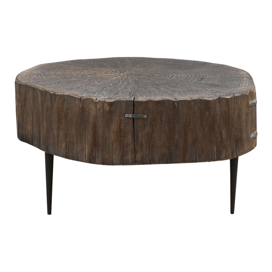 Side table wood poplar brown 87x89x45
