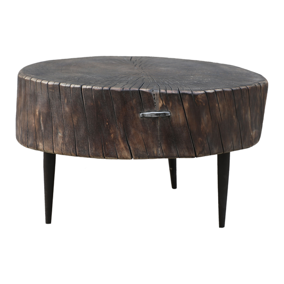 Side table wood poplar brown 57x55x36