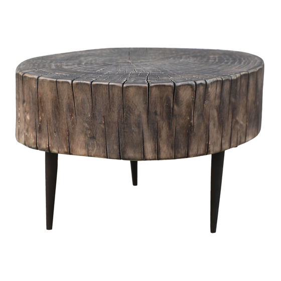 Side table wood poplar brown 57x56x36