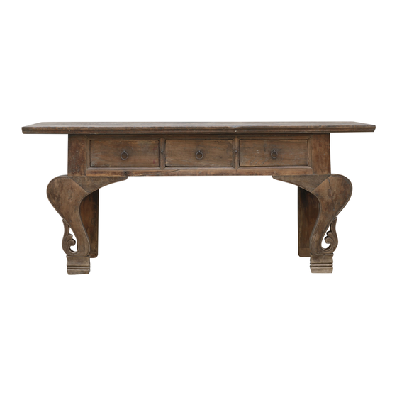 Console table brown 203x49x88 sideview
